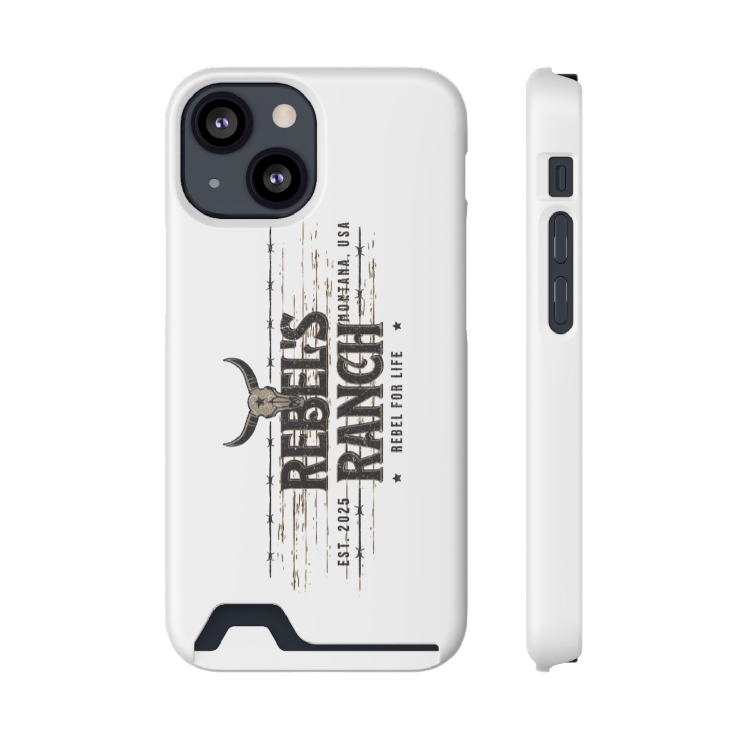 Rustic Phone Case With Card Holder, Rebellious Ranch Design, Western Style Cell Phone Case, Gift for Cowboys, Farmhouse Decor