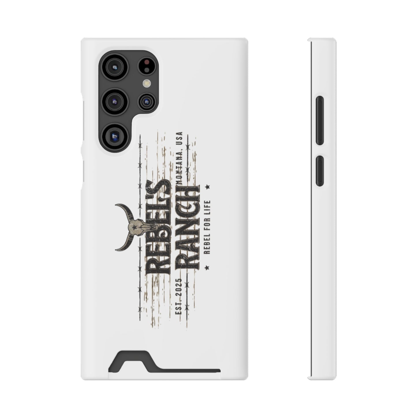 Rustic Phone Case With Card Holder, Rebellious Ranch Design, Western Style Cell Phone Case, Gift for Cowboys, Farmhouse Decor