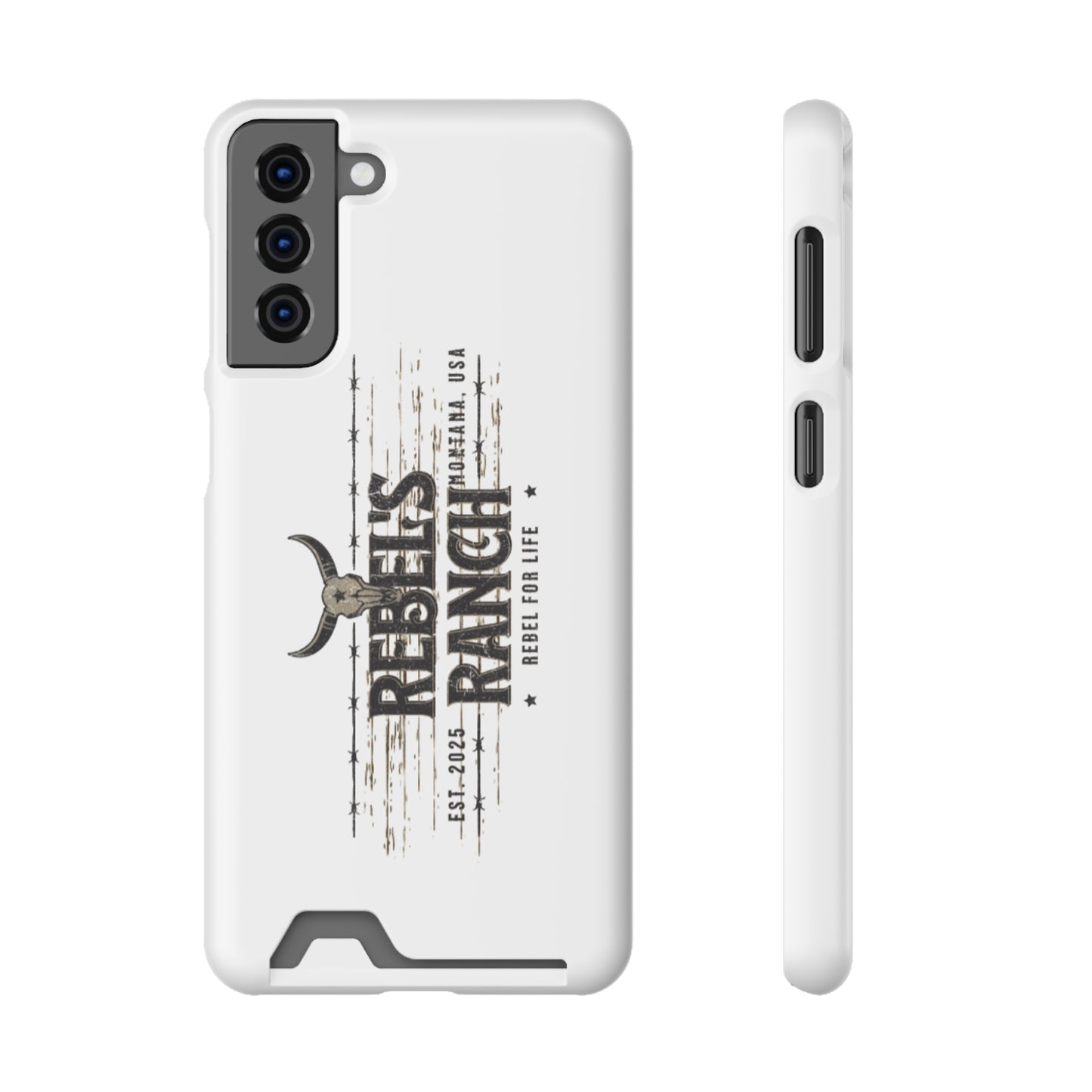 Rustic Phone Case With Card Holder, Rebellious Ranch Design, Western Style Cell Phone Case, Gift for Cowboys, Farmhouse Decor