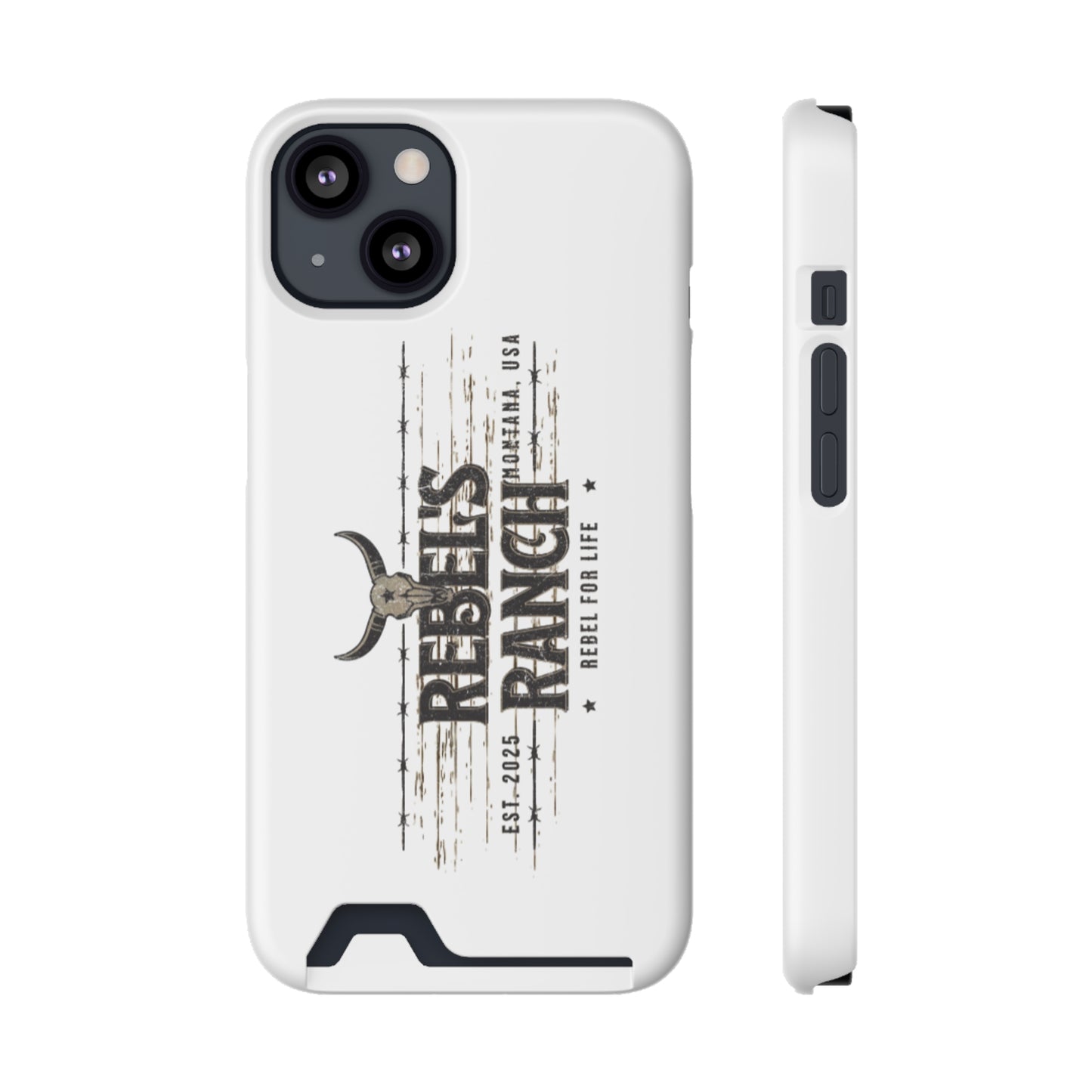 Rustic Phone Case With Card Holder, Rebellious Ranch Design, Western Style Cell Phone Case, Gift for Cowboys, Farmhouse Decor