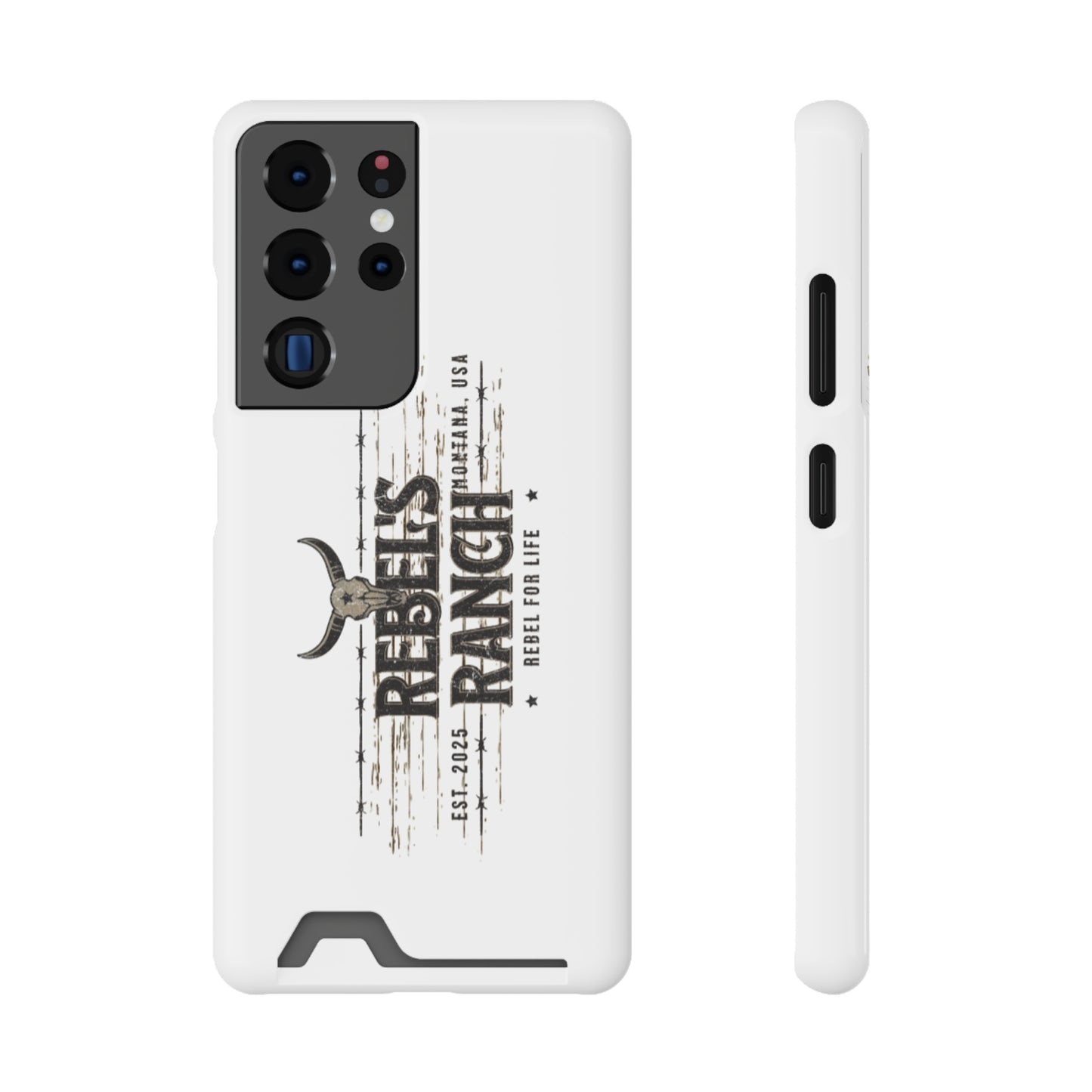 Rustic Phone Case With Card Holder, Rebellious Ranch Design, Western Style Cell Phone Case, Gift for Cowboys, Farmhouse Decor