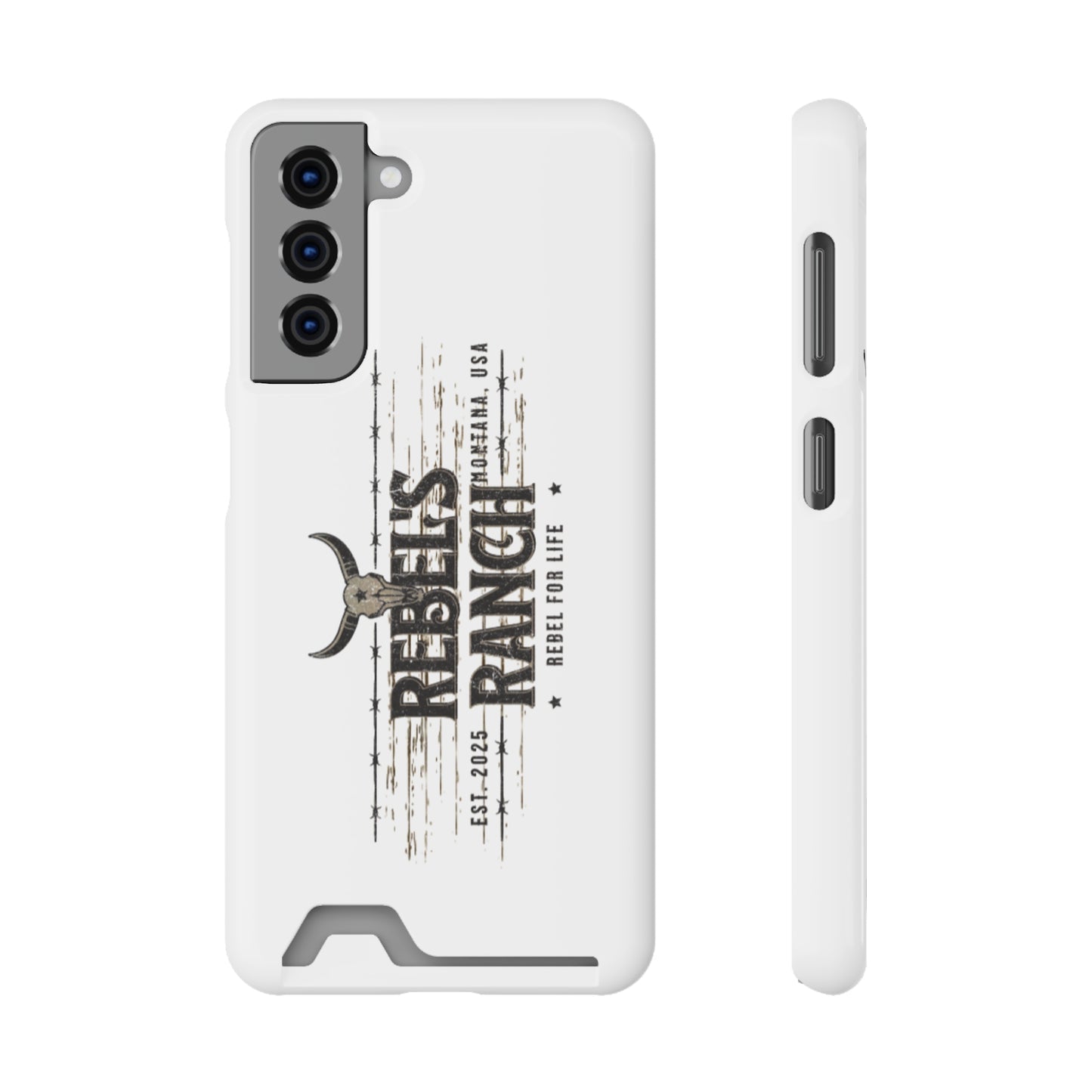 Rustic Phone Case With Card Holder, Rebellious Ranch Design, Western Style Cell Phone Case, Gift for Cowboys, Farmhouse Decor