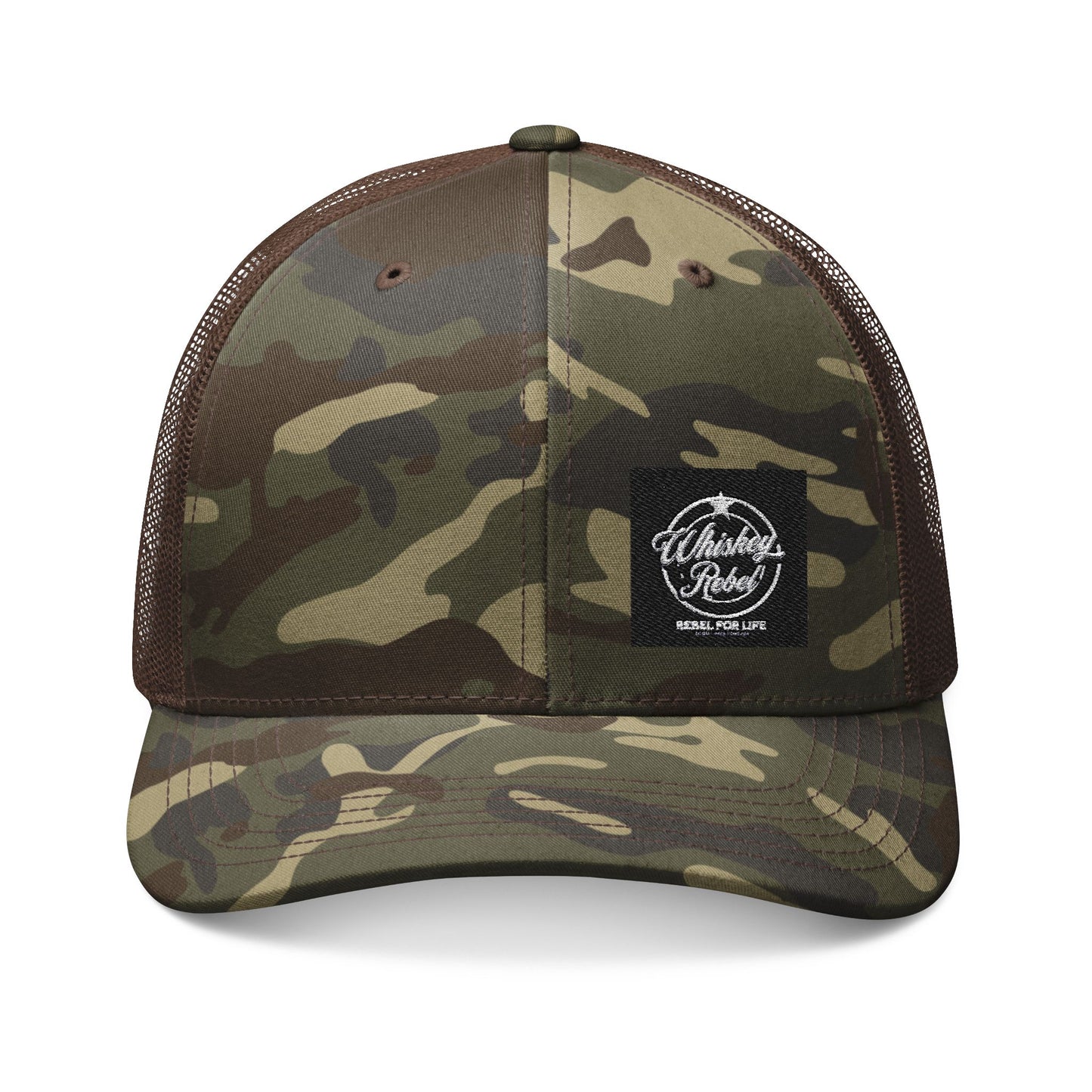 Camouflage Embroidered Trucker Hat, Outdoor Hat, Fishing Cap, Military Style Hat, Adjustable Snapback, Gift for Him
