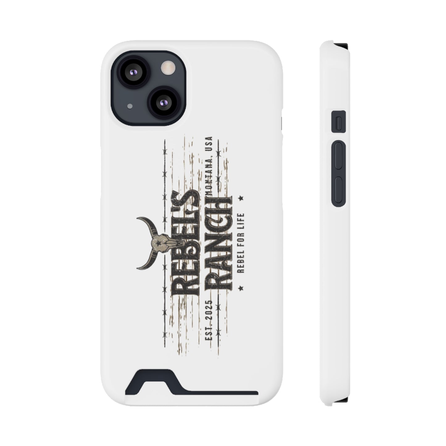 Rustic Phone Case With Card Holder, Rebellious Ranch Design, Western Style Cell Phone Case, Gift for Cowboys, Farmhouse Decor