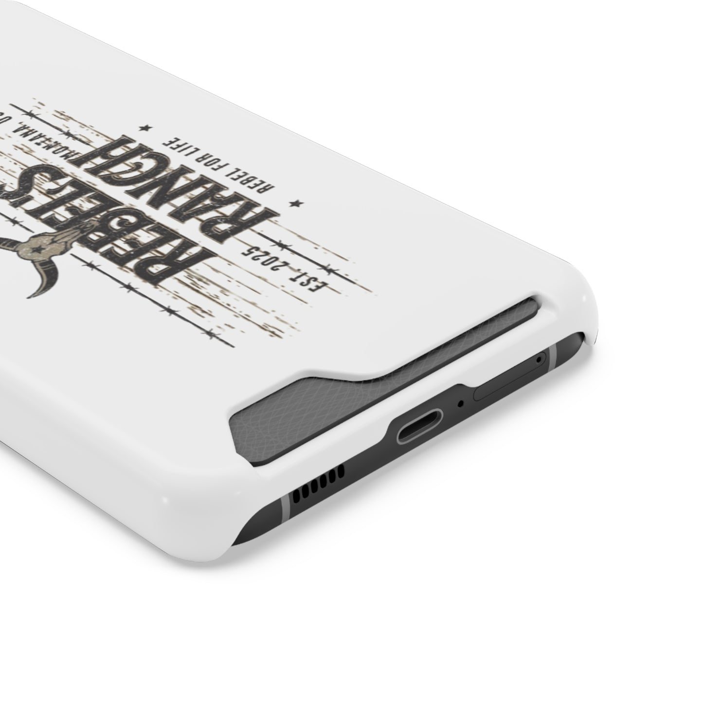 Rustic Phone Case With Card Holder, Rebellious Ranch Design, Western Style Cell Phone Case, Gift for Cowboys, Farmhouse Decor
