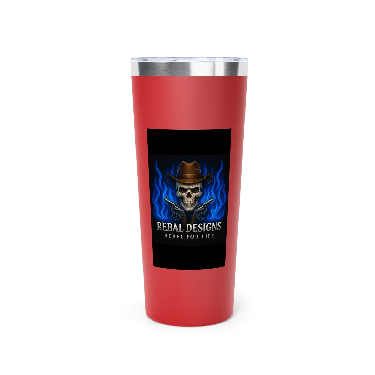 Rebel Life Coffee Tumbler, 22oz Skull Insulated Mug, Perfect for Outdoors, Camping, Gifts for Him, Birthday, Unique Tumbler