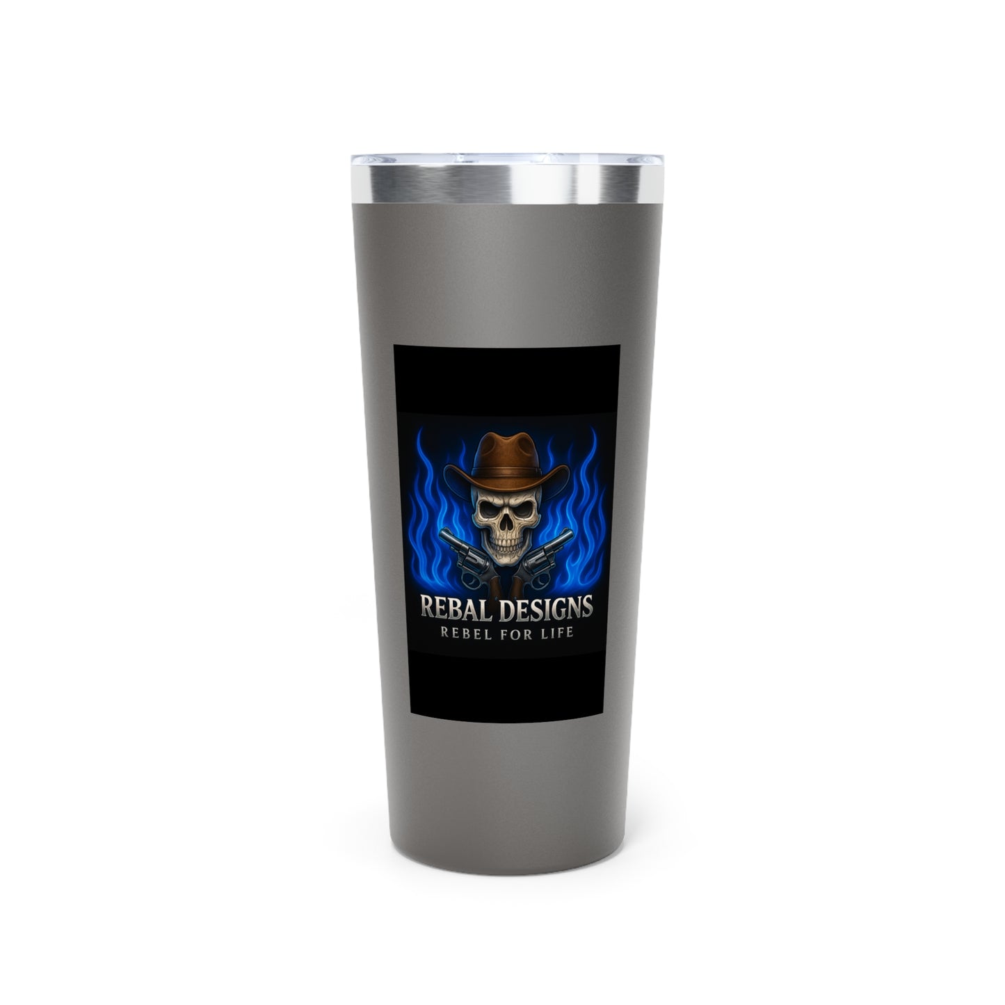 Rebel Life Coffee Tumbler, 22oz Skull Insulated Mug, Perfect for Outdoors, Camping, Gifts for Him, Birthday, Unique Tumbler