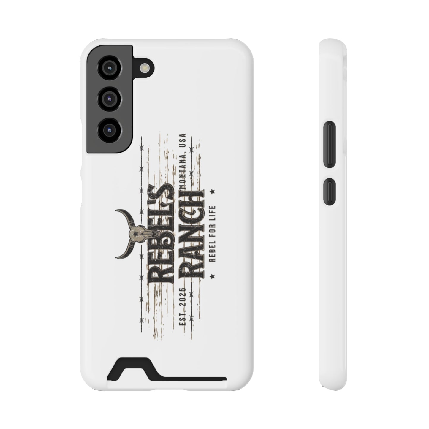 Rustic Phone Case With Card Holder, Rebellious Ranch Design, Western Style Cell Phone Case, Gift for Cowboys, Farmhouse Decor