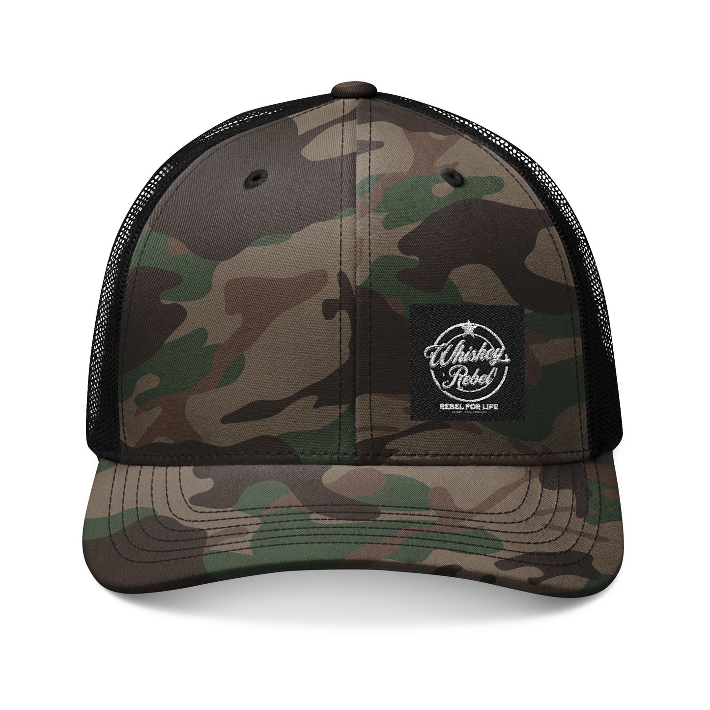 Camouflage Embroidered Trucker Hat, Outdoor Hat, Fishing Cap, Military Style Hat, Adjustable Snapback, Gift for Him