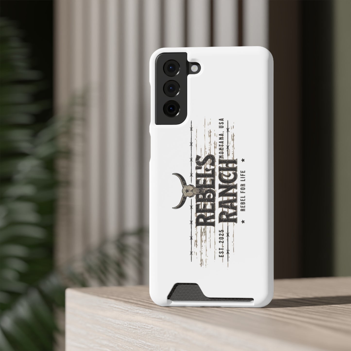Rustic Phone Case With Card Holder, Rebellious Ranch Design, Western Style Cell Phone Case, Gift for Cowboys, Farmhouse Decor