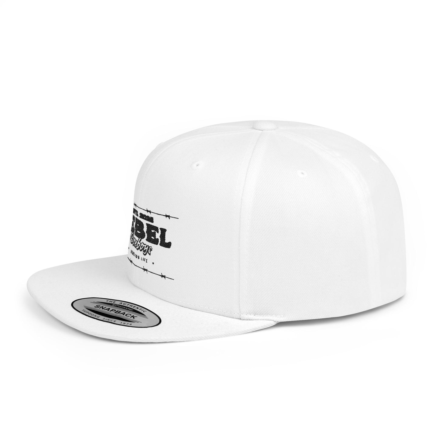 Rebel Snapback Hat, Trendy Flat Bill Cap, Urban Style Hat, Gift for Him, Casual Fashion Accessory