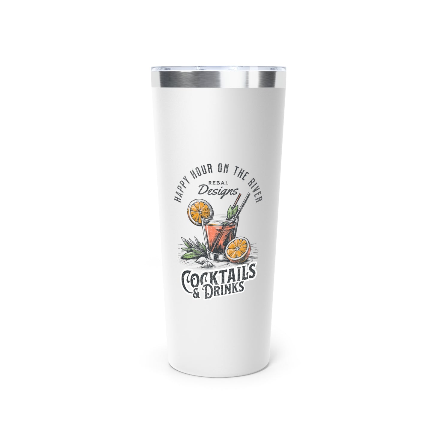 Cocktail Hour Copper Tumbler - Insulated Drinkware for Happy Hour, Outdoor Parties, Tailgating, Gift Idea