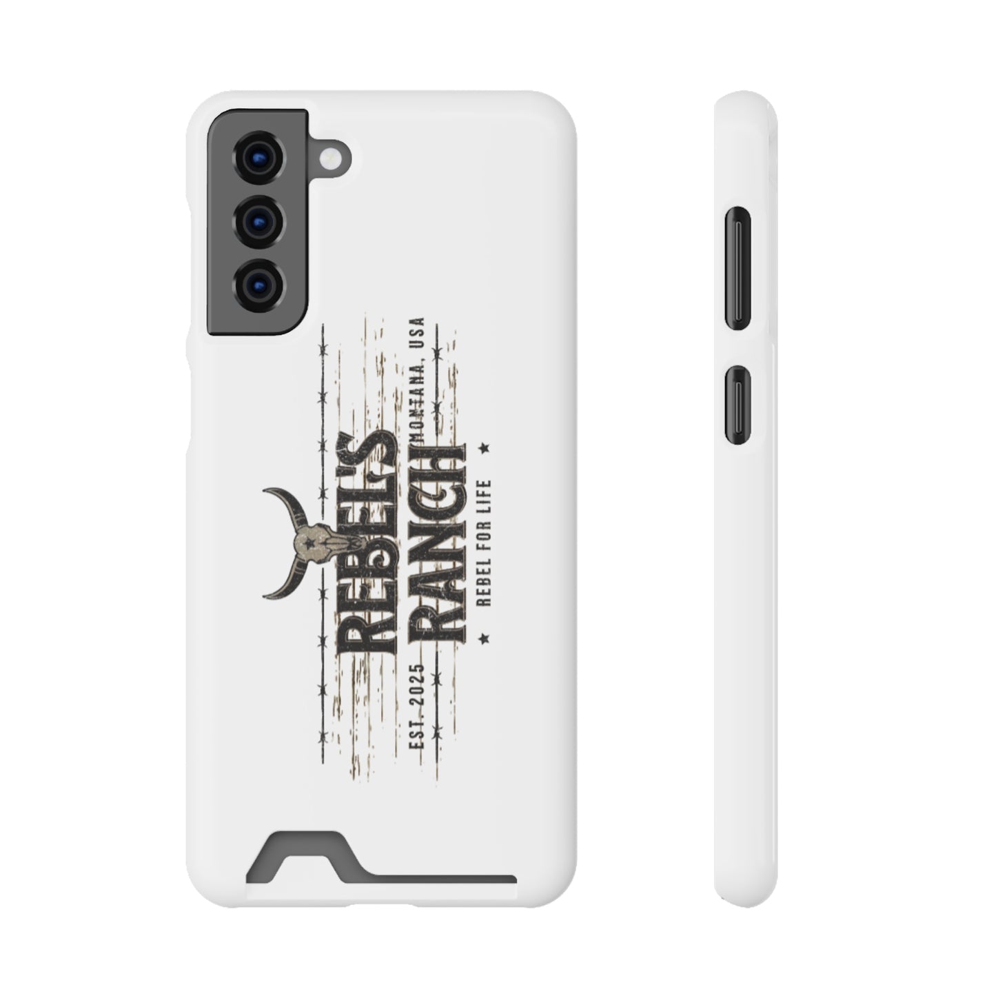 Rustic Phone Case With Card Holder, Rebellious Ranch Design, Western Style Cell Phone Case, Gift for Cowboys, Farmhouse Decor