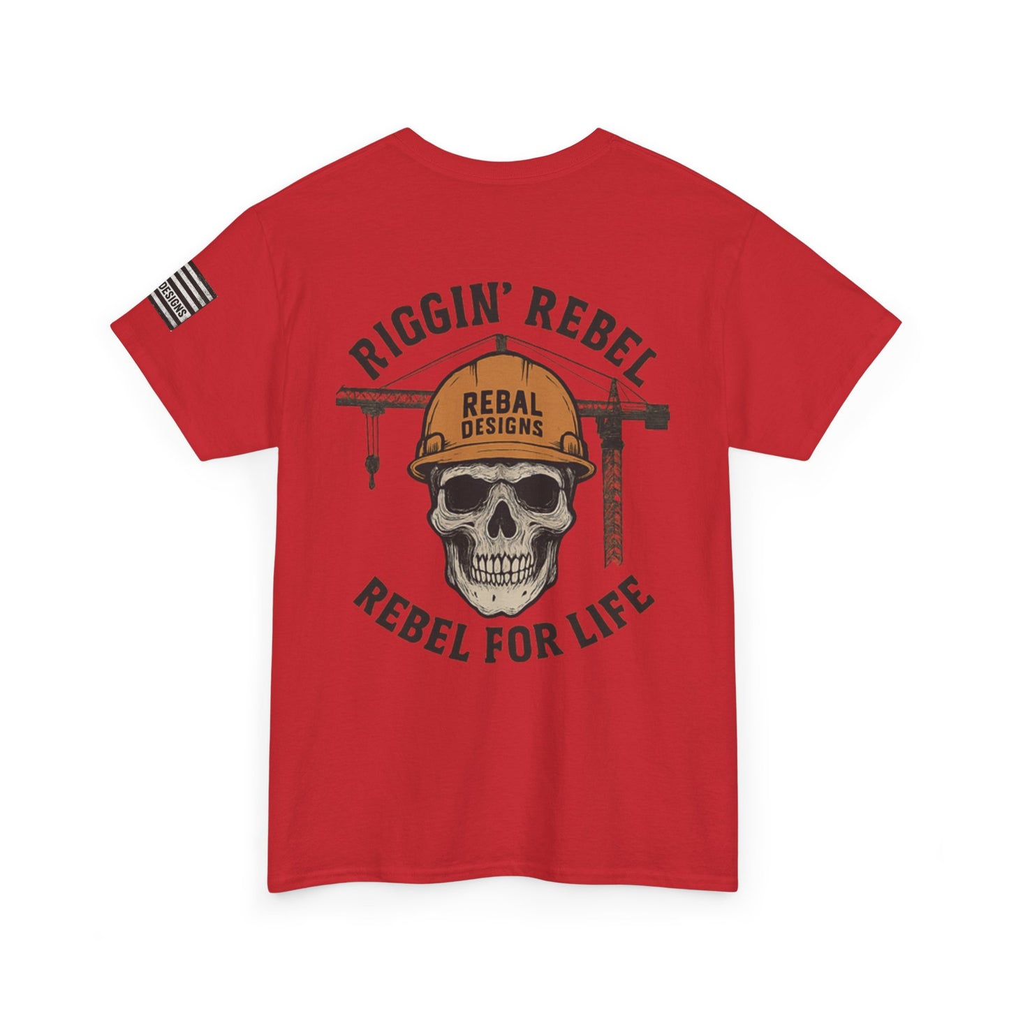 Skull Rebel Tee | Casual Unisex Cotton T-Shirt for Construction Lovers, Gift for Father's Day, Birthday, Everyday Wear, Rebels