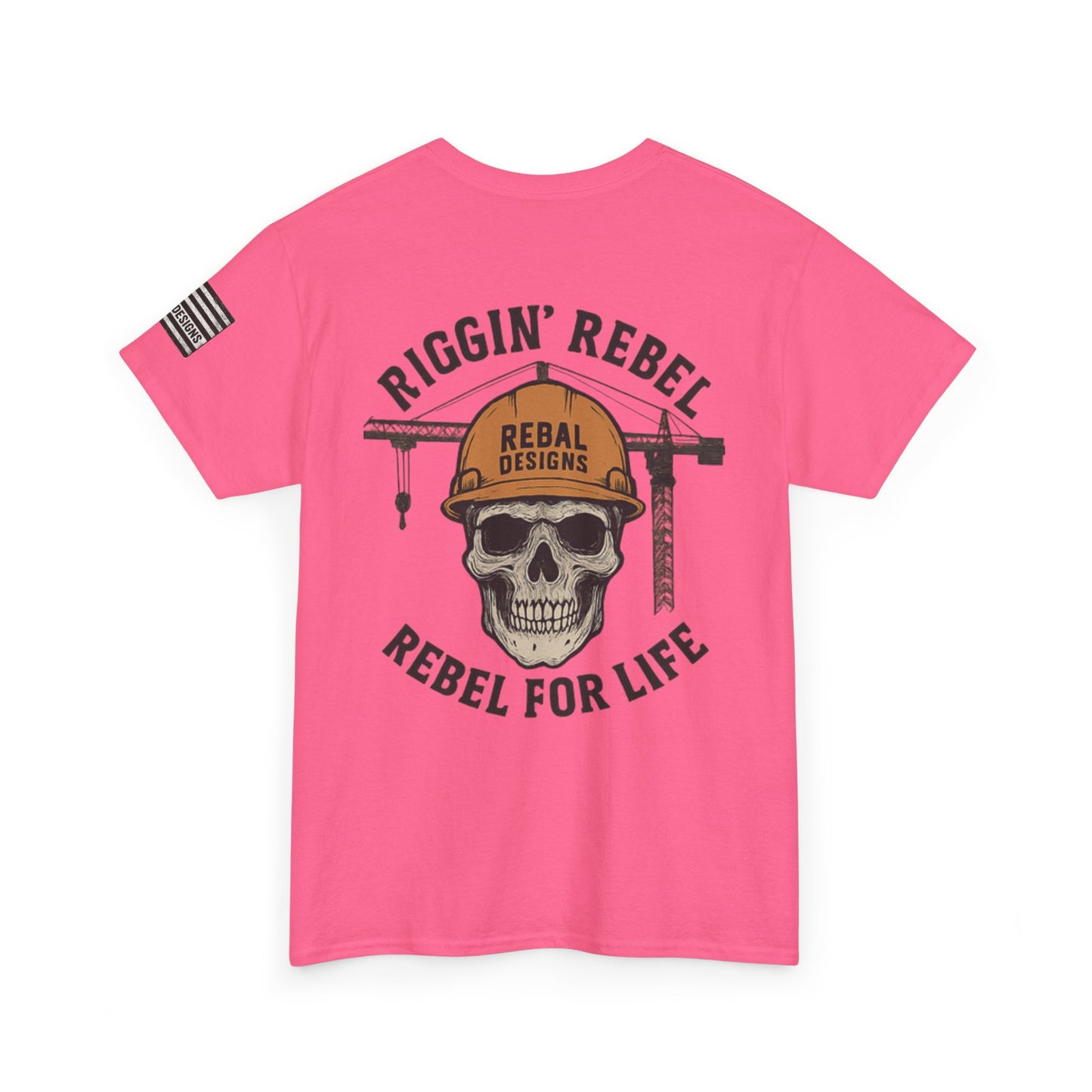 Skull Rebel Tee | Casual Unisex Cotton T-Shirt for Construction Lovers, Gift for Father's Day, Birthday, Everyday Wear, Rebels
