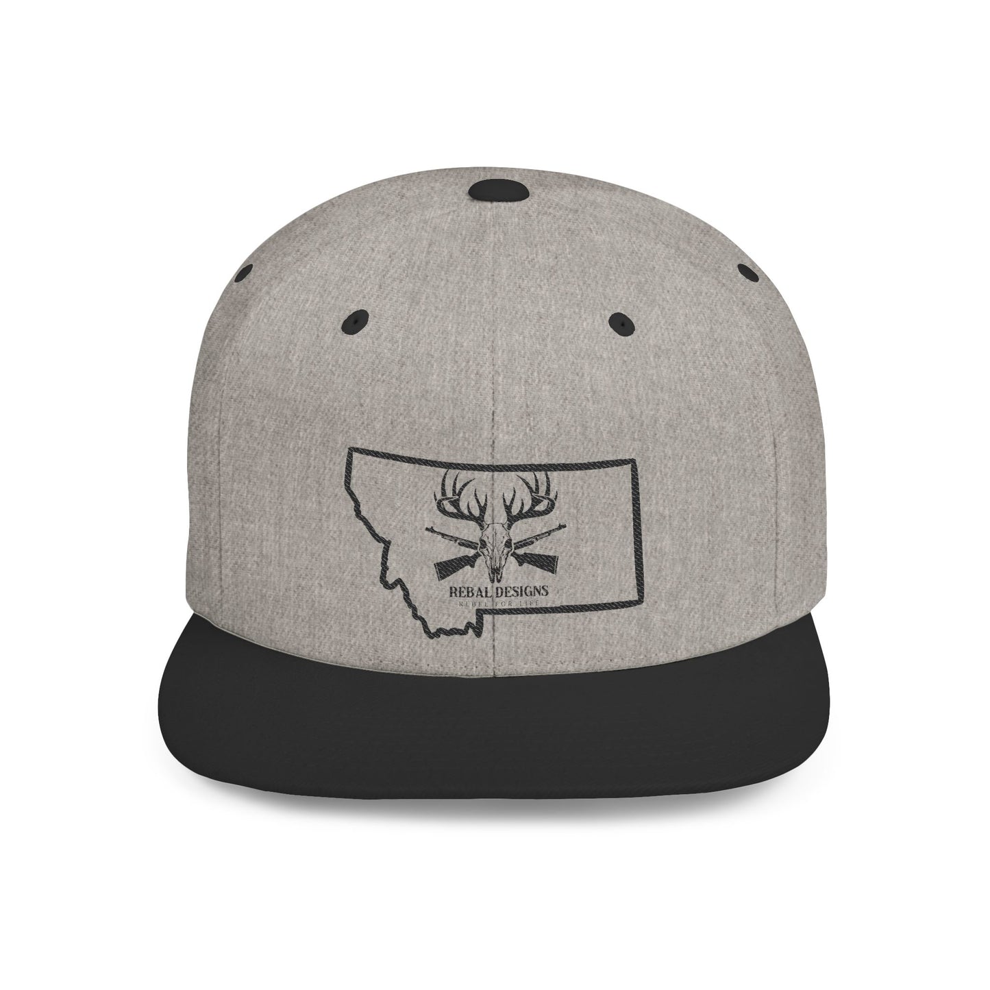 Montana Deer Snapback Hat | Flat Bill Cap, Outdoor Gear, Hunting Apparel, Gift for Him, Road Trip Accessory