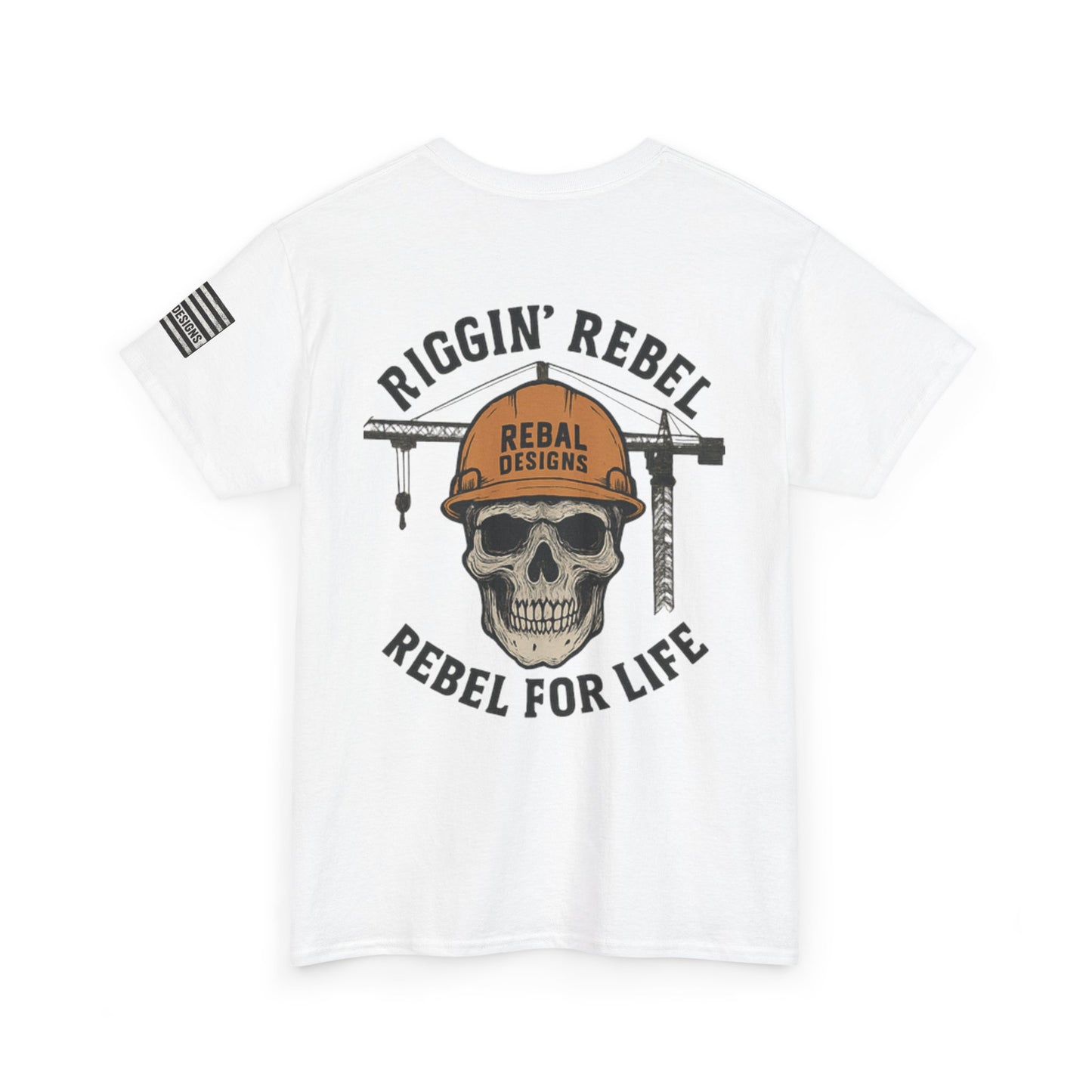 Skull Rebel Tee | Casual Unisex Cotton T-Shirt for Construction Lovers, Gift for Father's Day, Birthday, Everyday Wear, Rebels