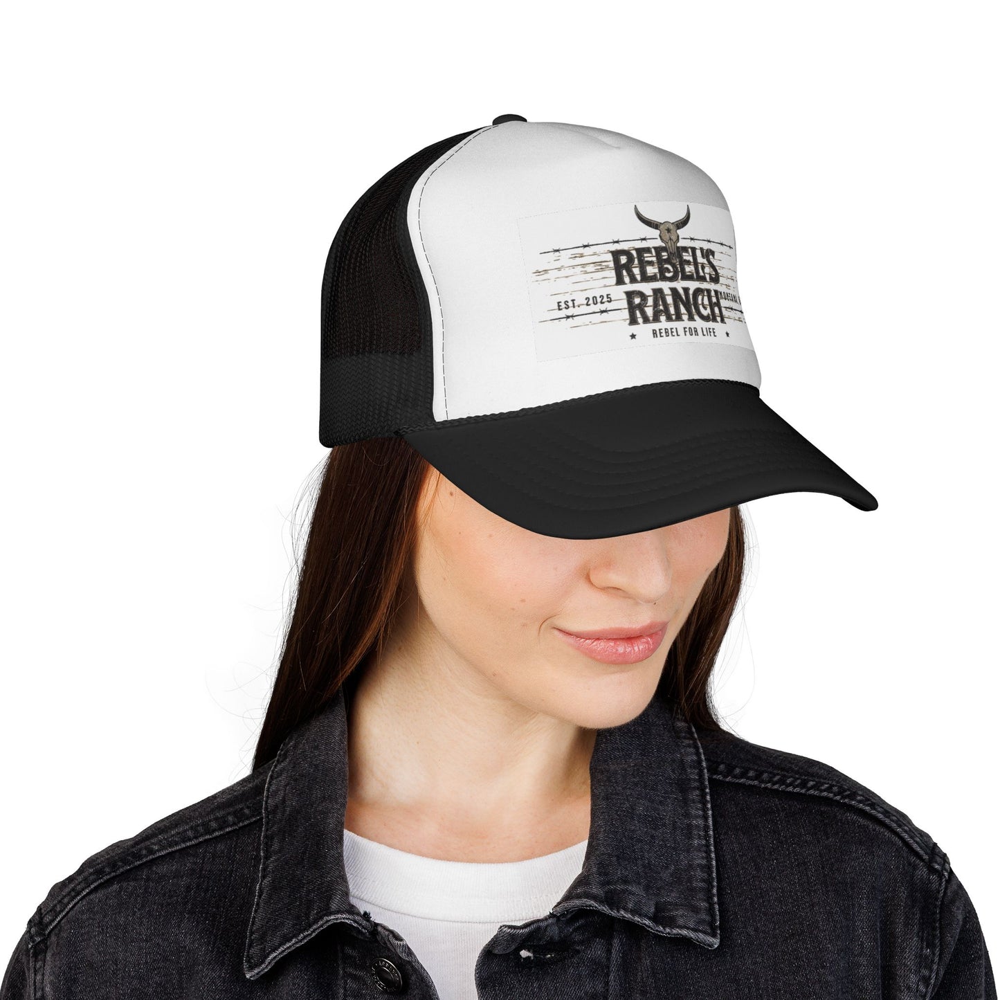 Rebels Ranch Trucker Cap | Rustic Outdoor Hat, Western Style, Farm Life Gear, Country Music Accessory, Gift for Him/Her