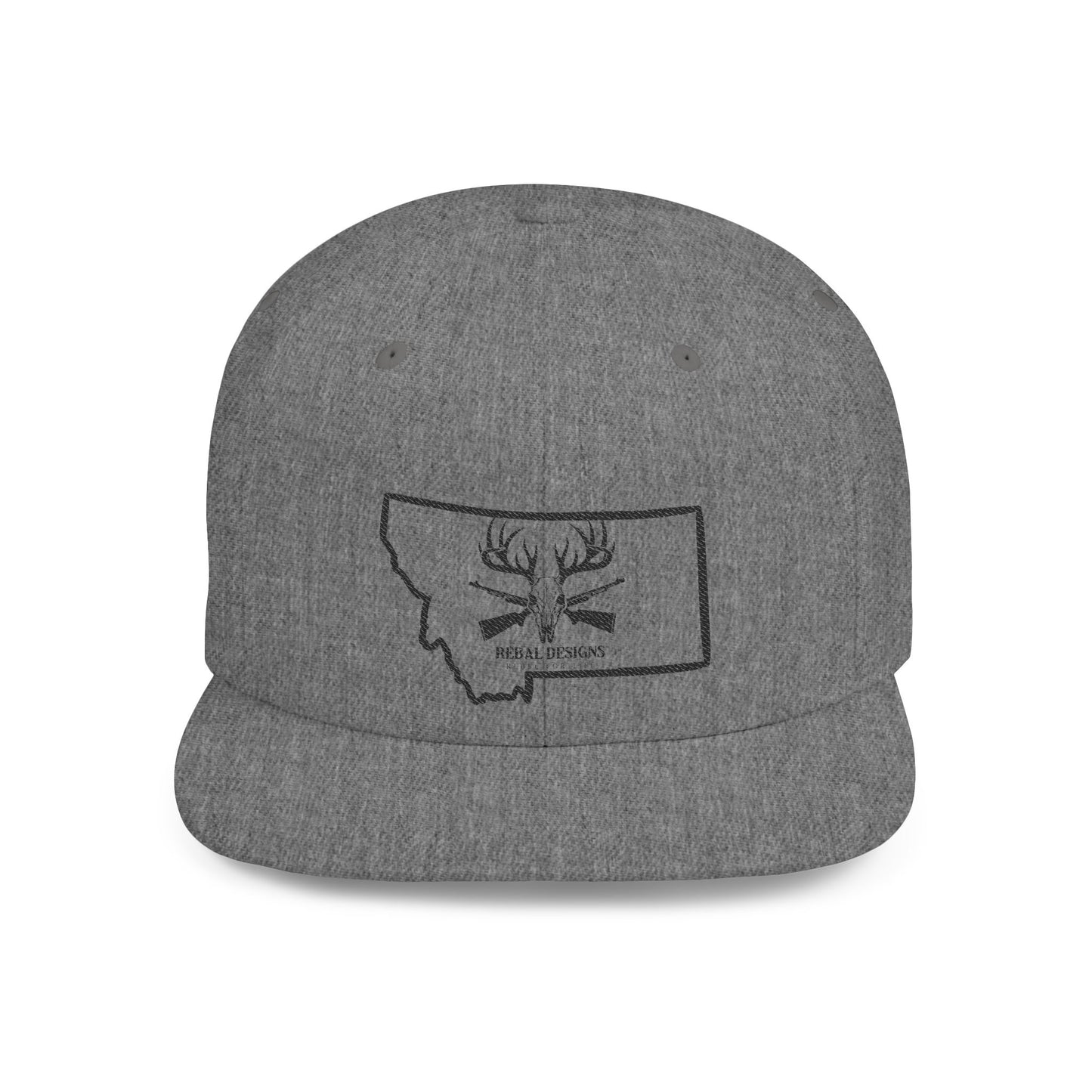 Montana Deer Snapback Hat | Flat Bill Cap, Outdoor Gear, Hunting Apparel, Gift for Him, Road Trip Accessory