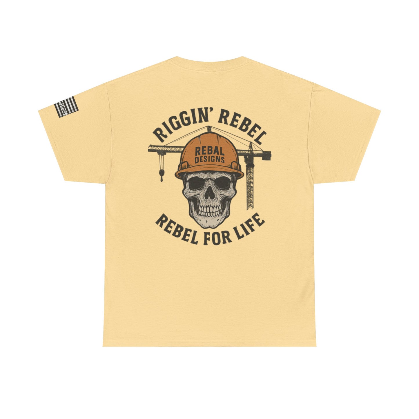 Skull Rebel Tee | Casual Unisex Cotton T-Shirt for Construction Lovers, Gift for Father's Day, Birthday, Everyday Wear, Rebels