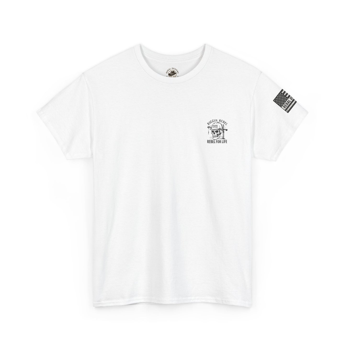 Skull Rebel Tee | Casual Unisex Cotton T-Shirt for Construction Lovers, Gift for Father's Day, Birthday, Everyday Wear, Rebels