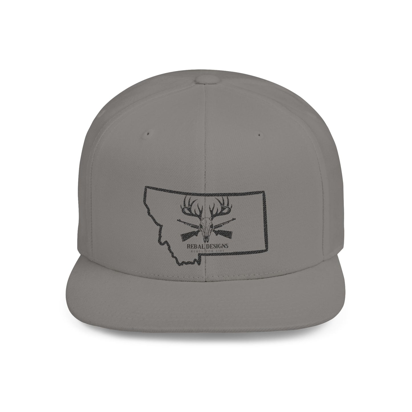 Montana Deer Snapback Hat | Flat Bill Cap, Outdoor Gear, Hunting Apparel, Gift for Him, Road Trip Accessory