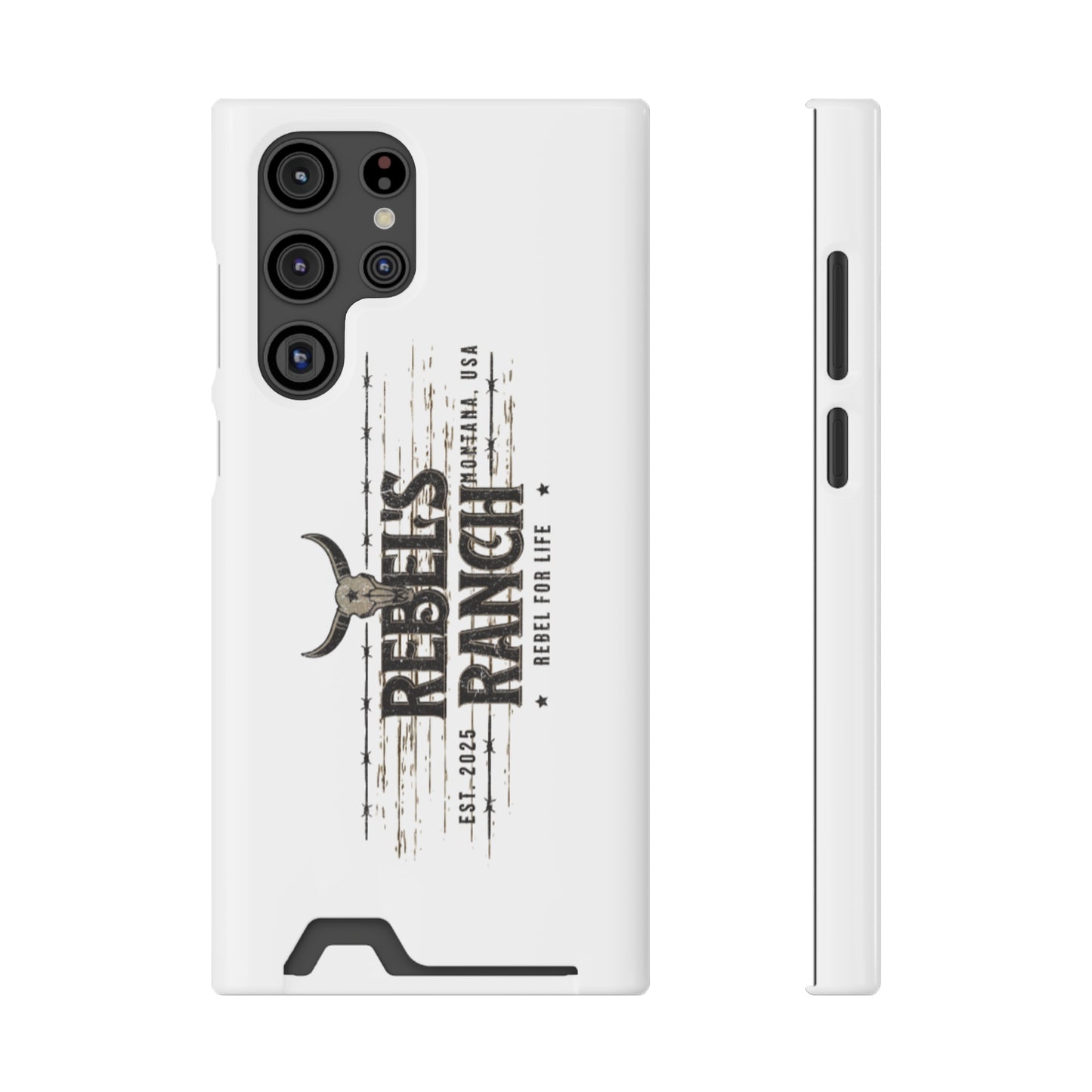 Rustic Phone Case With Card Holder, Rebellious Ranch Design, Western Style Cell Phone Case, Gift for Cowboys, Farmhouse Decor