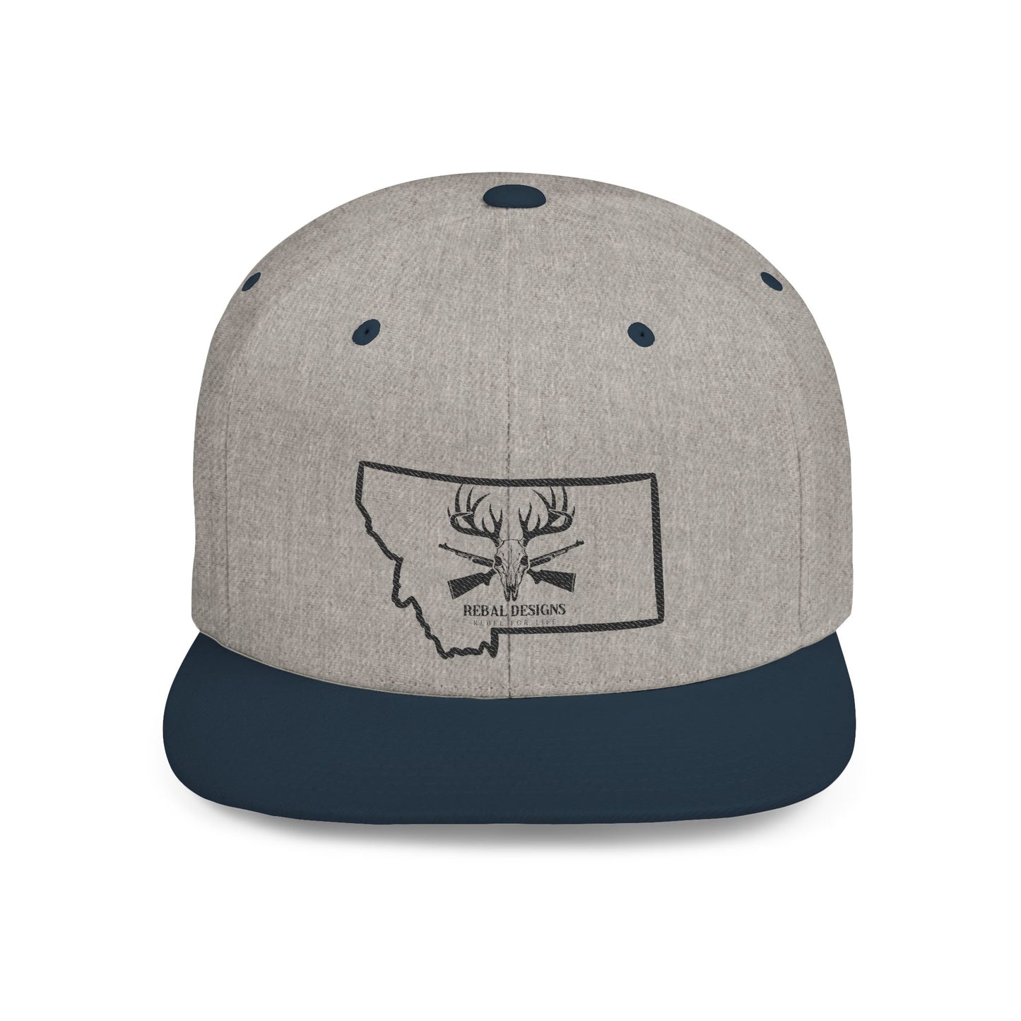 Montana Deer Snapback Hat | Flat Bill Cap, Outdoor Gear, Hunting Apparel, Gift for Him, Road Trip Accessory