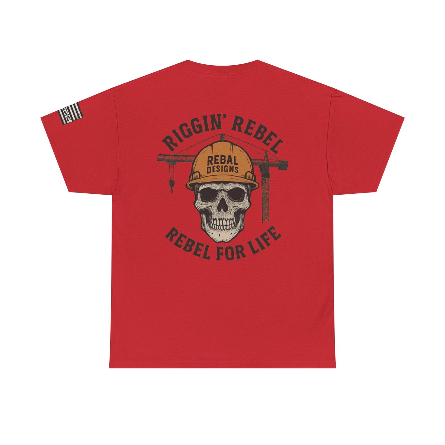 Skull Rebel Tee | Casual Unisex Cotton T-Shirt for Construction Lovers, Gift for Father's Day, Birthday, Everyday Wear, Rebels