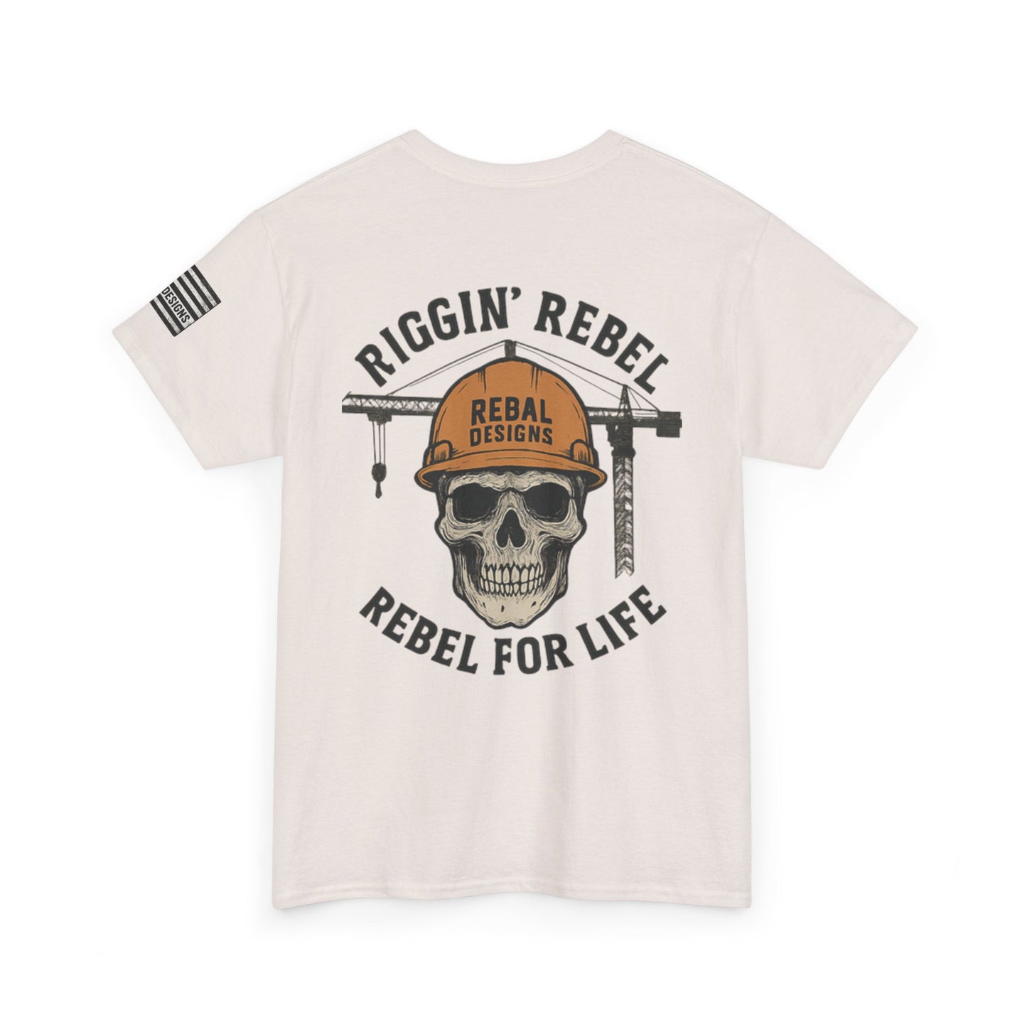 Skull Rebel Tee | Casual Unisex Cotton T-Shirt for Construction Lovers, Gift for Father's Day, Birthday, Everyday Wear, Rebels