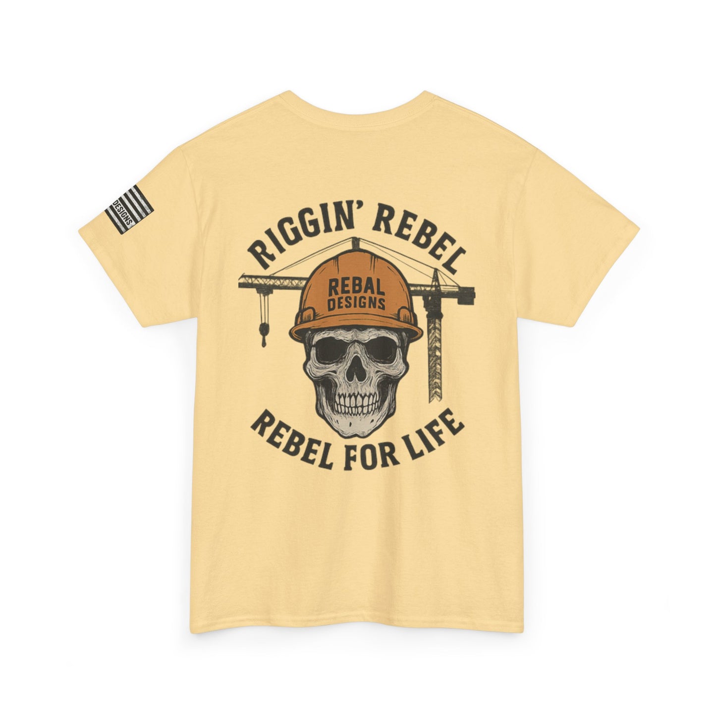 Skull Rebel Tee | Casual Unisex Cotton T-Shirt for Construction Lovers, Gift for Father's Day, Birthday, Everyday Wear, Rebels