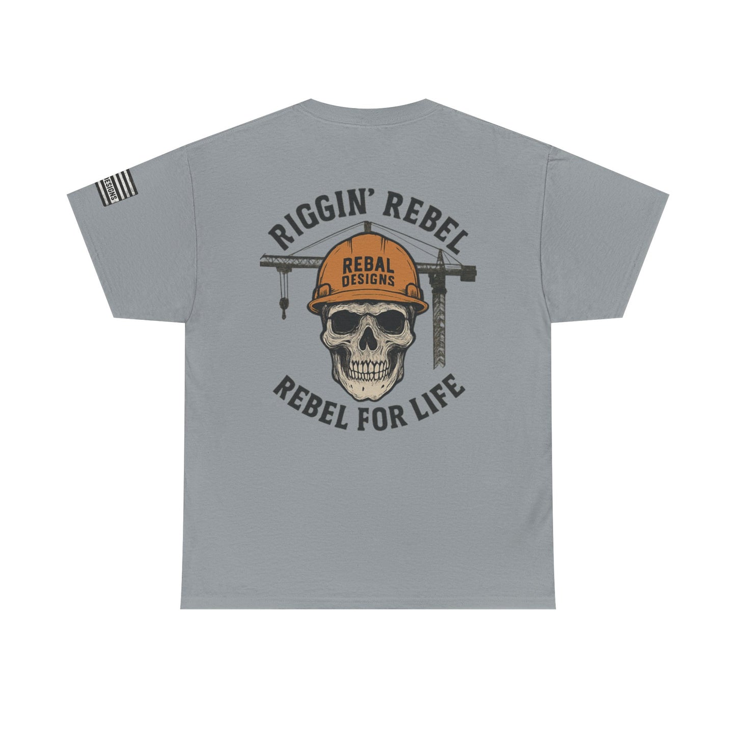 Skull Rebel Tee | Casual Unisex Cotton T-Shirt for Construction Lovers, Gift for Father's Day, Birthday, Everyday Wear, Rebels