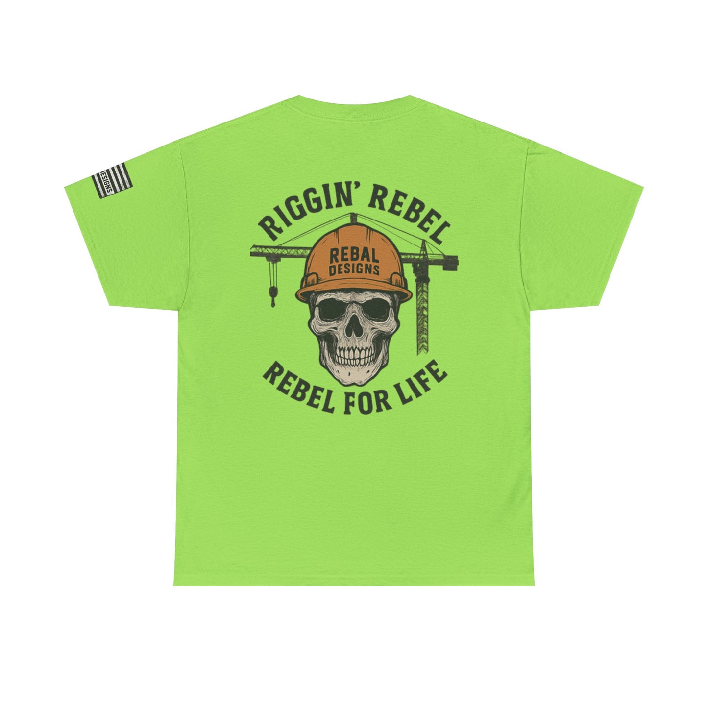 Skull Rebel Tee | Casual Unisex Cotton T-Shirt for Construction Lovers, Gift for Father's Day, Birthday, Everyday Wear, Rebels