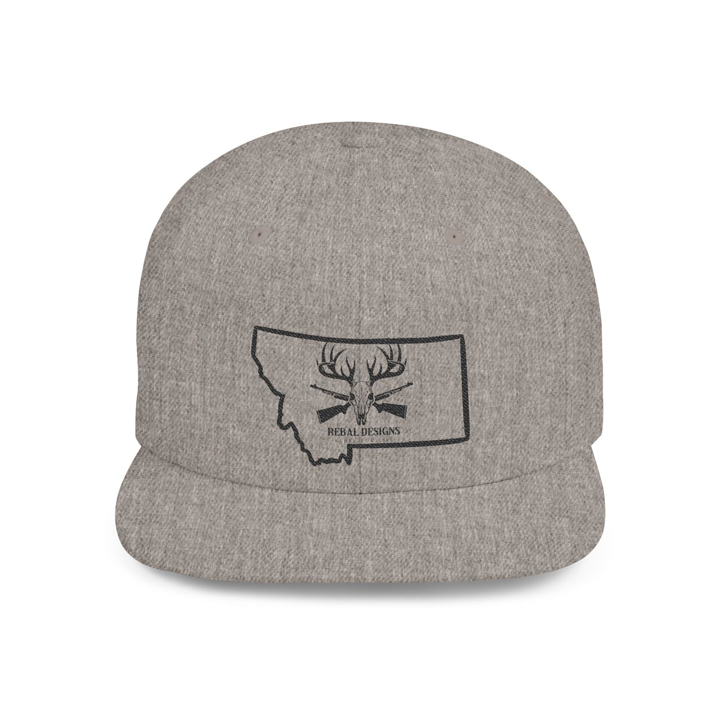 Montana Deer Snapback Hat | Flat Bill Cap, Outdoor Gear, Hunting Apparel, Gift for Him, Road Trip Accessory