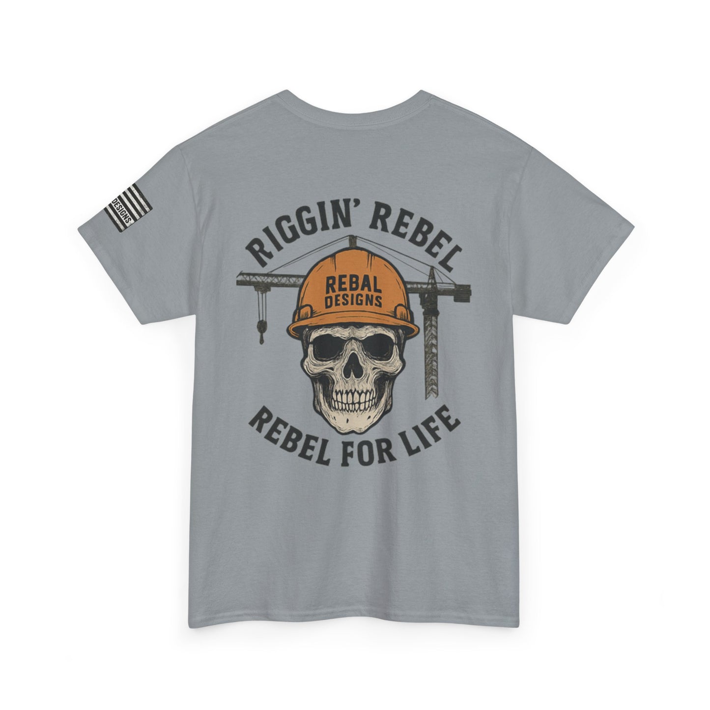 Skull Rebel Tee | Casual Unisex Cotton T-Shirt for Construction Lovers, Gift for Father's Day, Birthday, Everyday Wear, Rebels