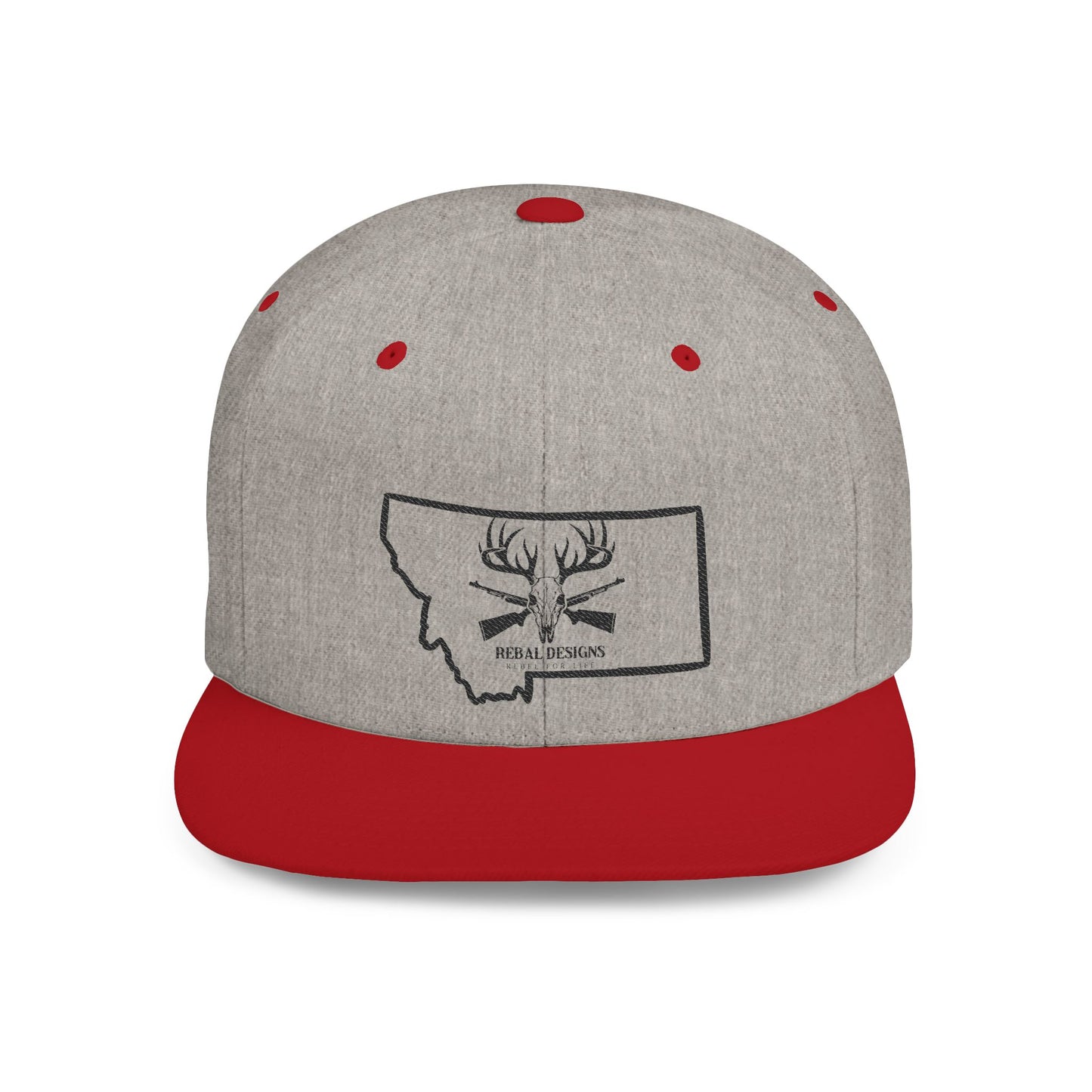 Montana Deer Snapback Hat | Flat Bill Cap, Outdoor Gear, Hunting Apparel, Gift for Him, Road Trip Accessory