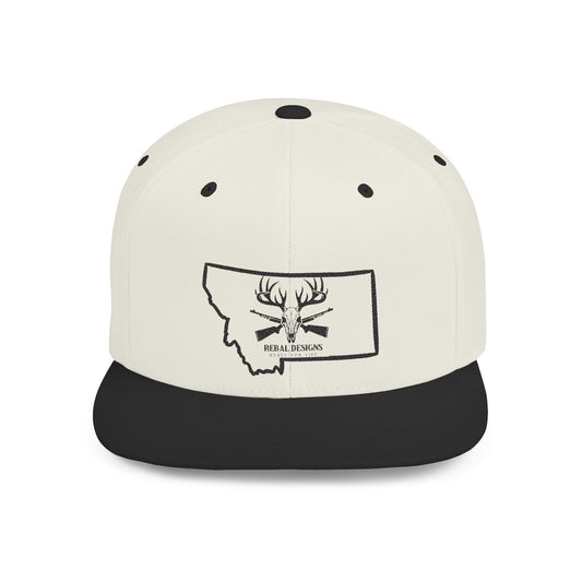 Montana Deer Snapback Hat | Flat Bill Cap, Outdoor Gear, Hunting Apparel, Gift for Him, Road Trip Accessory