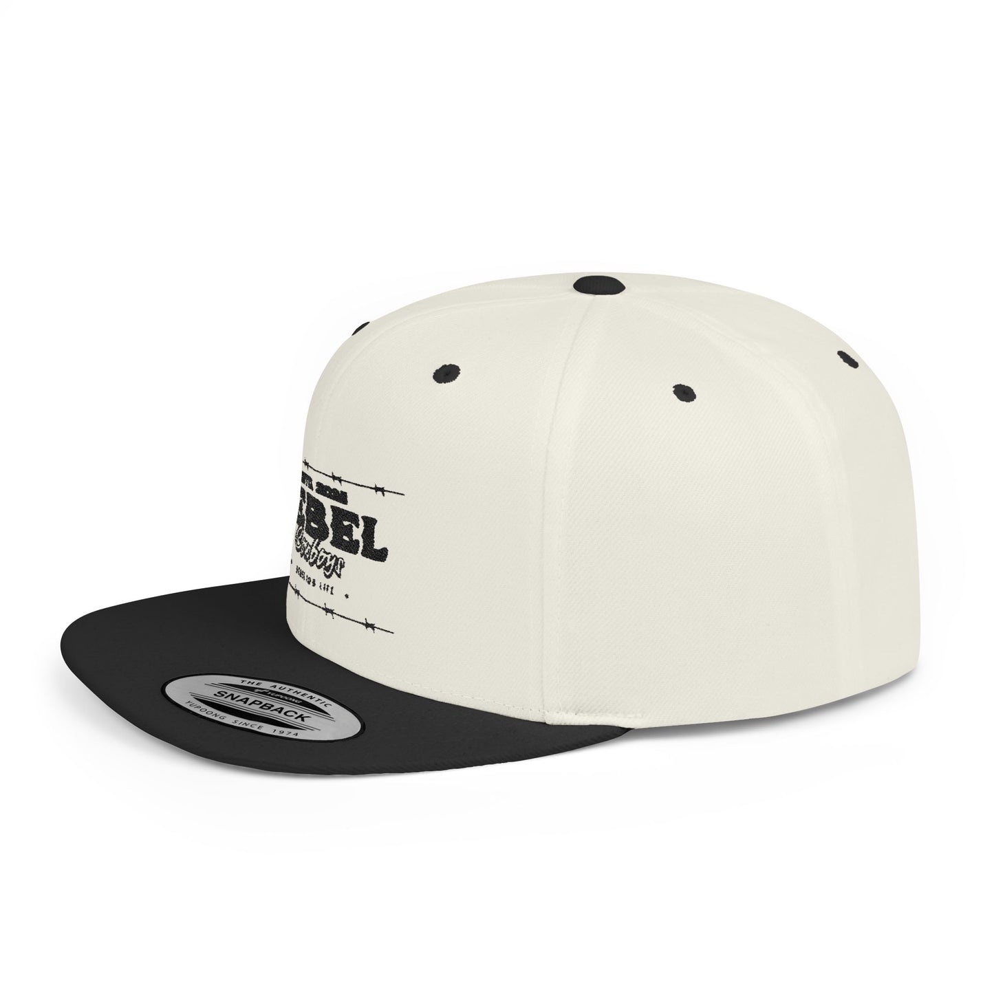 Rebel Snapback Hat, Trendy Flat Bill Cap, Urban Style Hat, Gift for Him, Casual Fashion Accessory