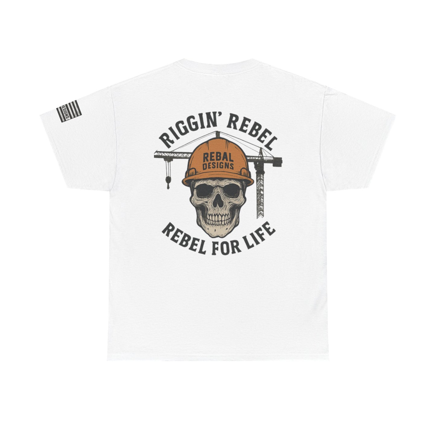 Skull Rebel Tee | Casual Unisex Cotton T-Shirt for Construction Lovers, Gift for Father's Day, Birthday, Everyday Wear, Rebels