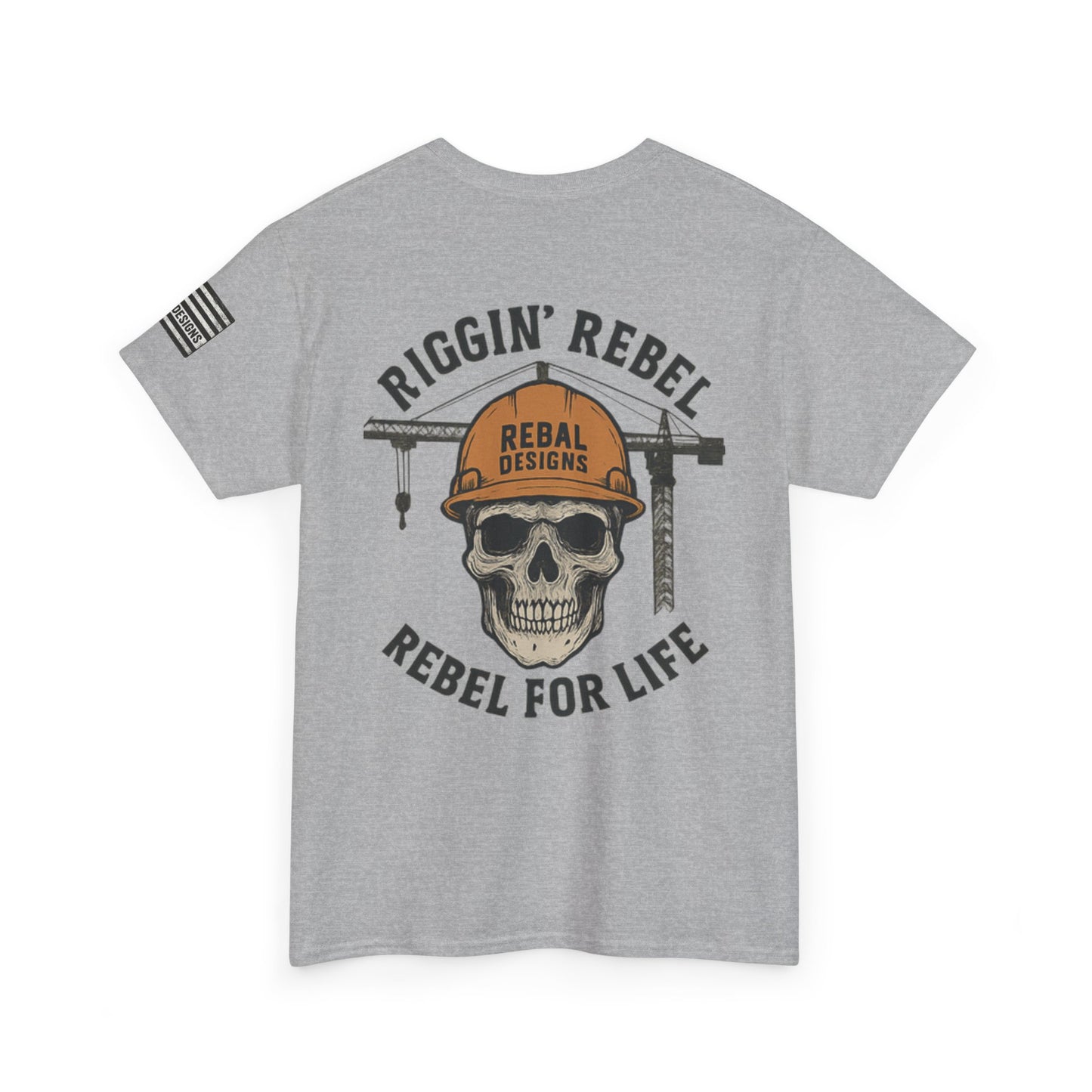 Skull Rebel Tee | Casual Unisex Cotton T-Shirt for Construction Lovers, Gift for Father's Day, Birthday, Everyday Wear, Rebels