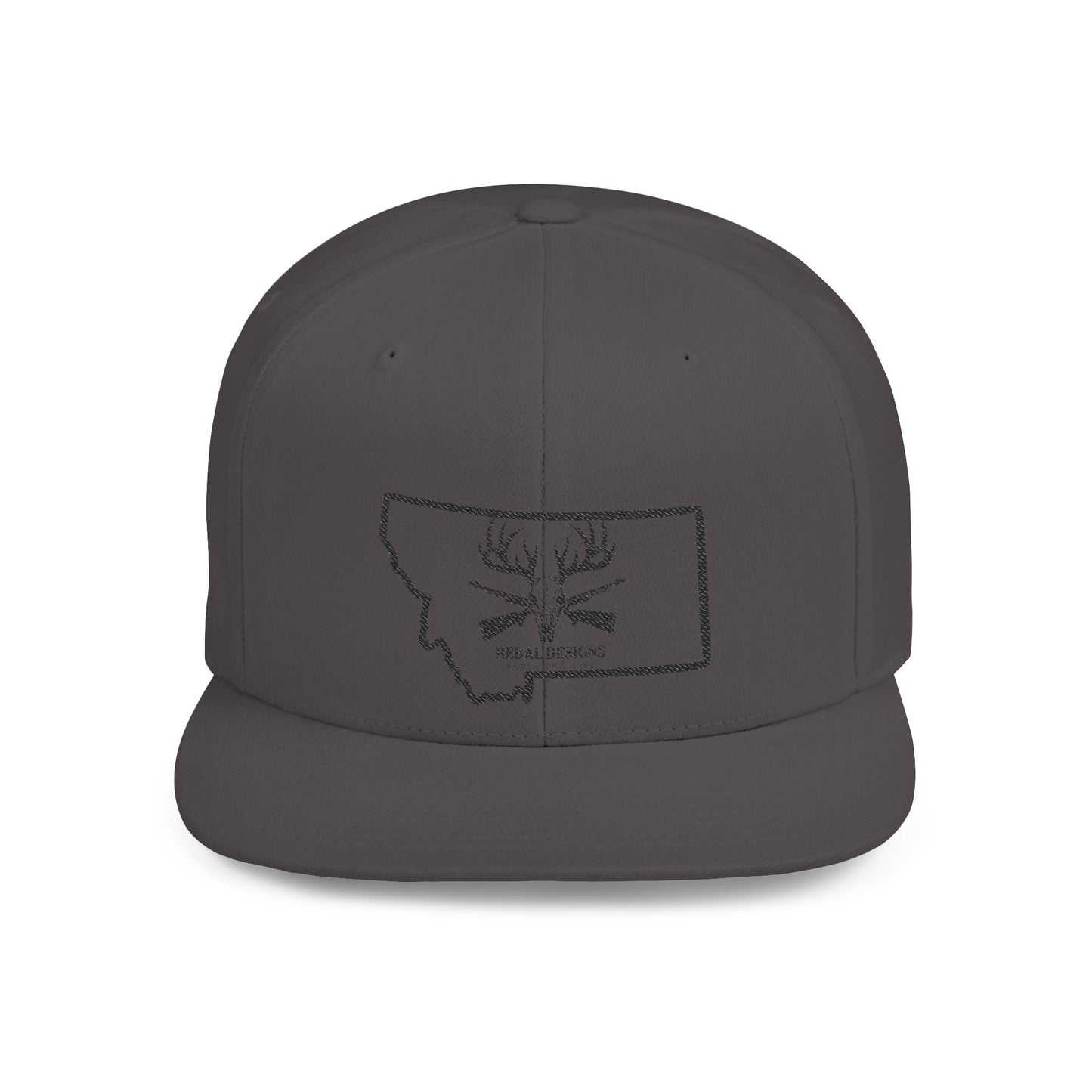 Montana Deer Snapback Hat | Flat Bill Cap, Outdoor Gear, Hunting Apparel, Gift for Him, Road Trip Accessory