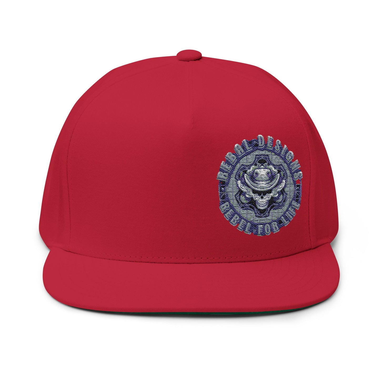 Embroidered Flat Bill Cap - Stylish Headwear for Trendsetters, Casual Wear, Gifts for Him, Street Style