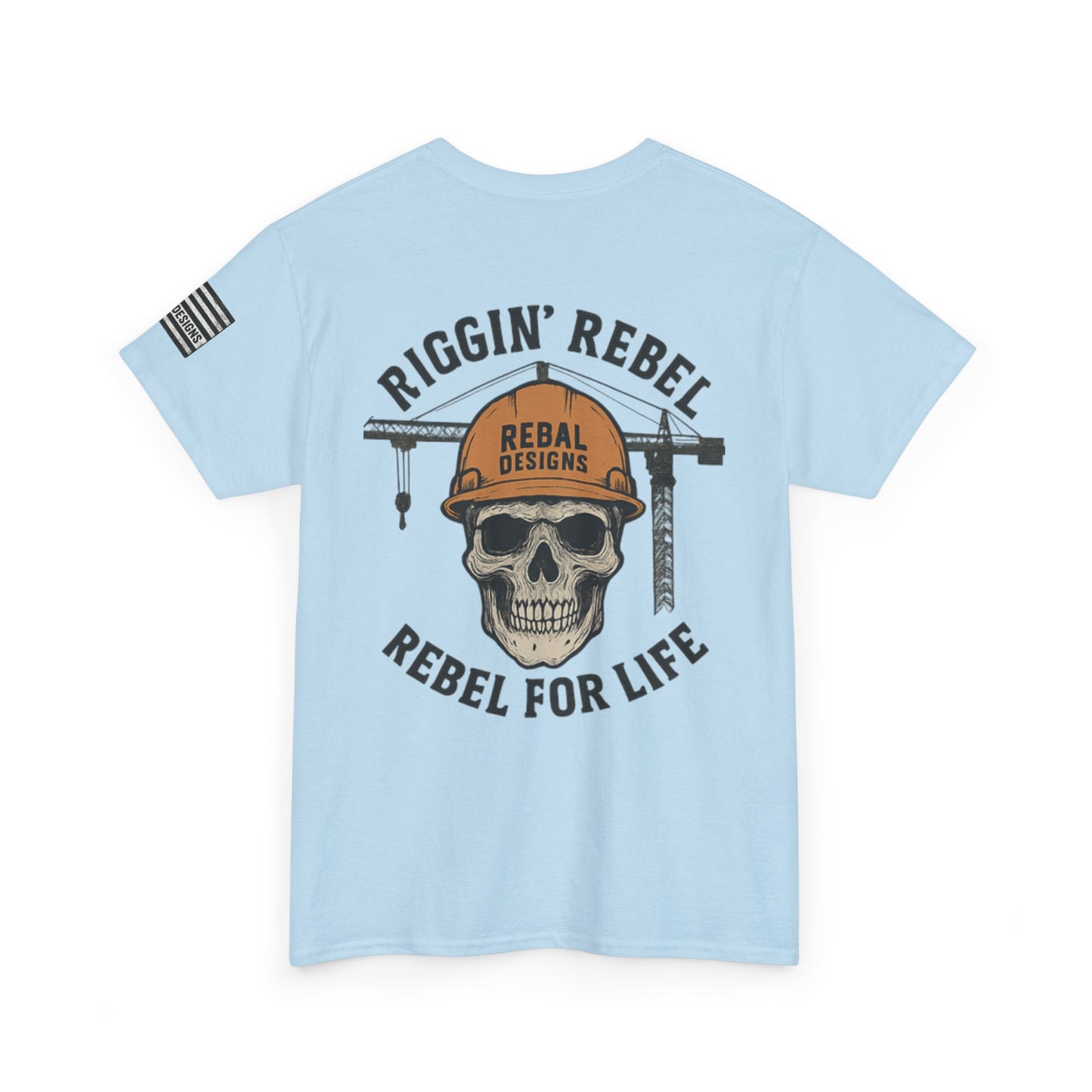 Skull Rebel Tee | Casual Unisex Cotton T-Shirt for Construction Lovers, Gift for Father's Day, Birthday, Everyday Wear, Rebels