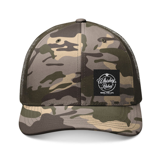 Camouflage Embroidered Trucker Hat, Outdoor Hat, Fishing Cap, Military Style Hat, Adjustable Snapback, Gift for Him