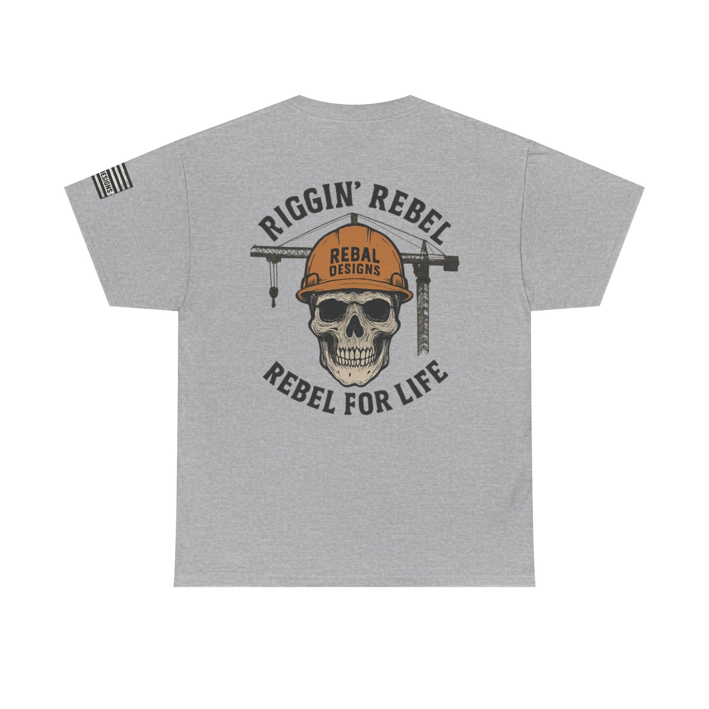 Skull Rebel Tee | Casual Unisex Cotton T-Shirt for Construction Lovers, Gift for Father's Day, Birthday, Everyday Wear, Rebels