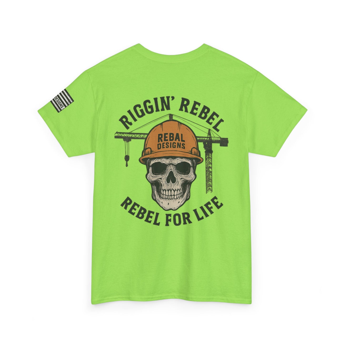 Skull Rebel Tee | Casual Unisex Cotton T-Shirt for Construction Lovers, Gift for Father's Day, Birthday, Everyday Wear, Rebels