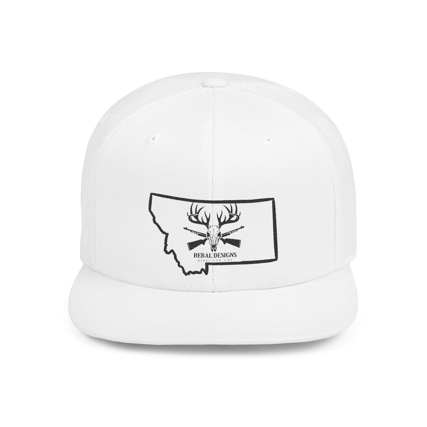 Montana Deer Snapback Hat | Flat Bill Cap, Outdoor Gear, Hunting Apparel, Gift for Him, Road Trip Accessory